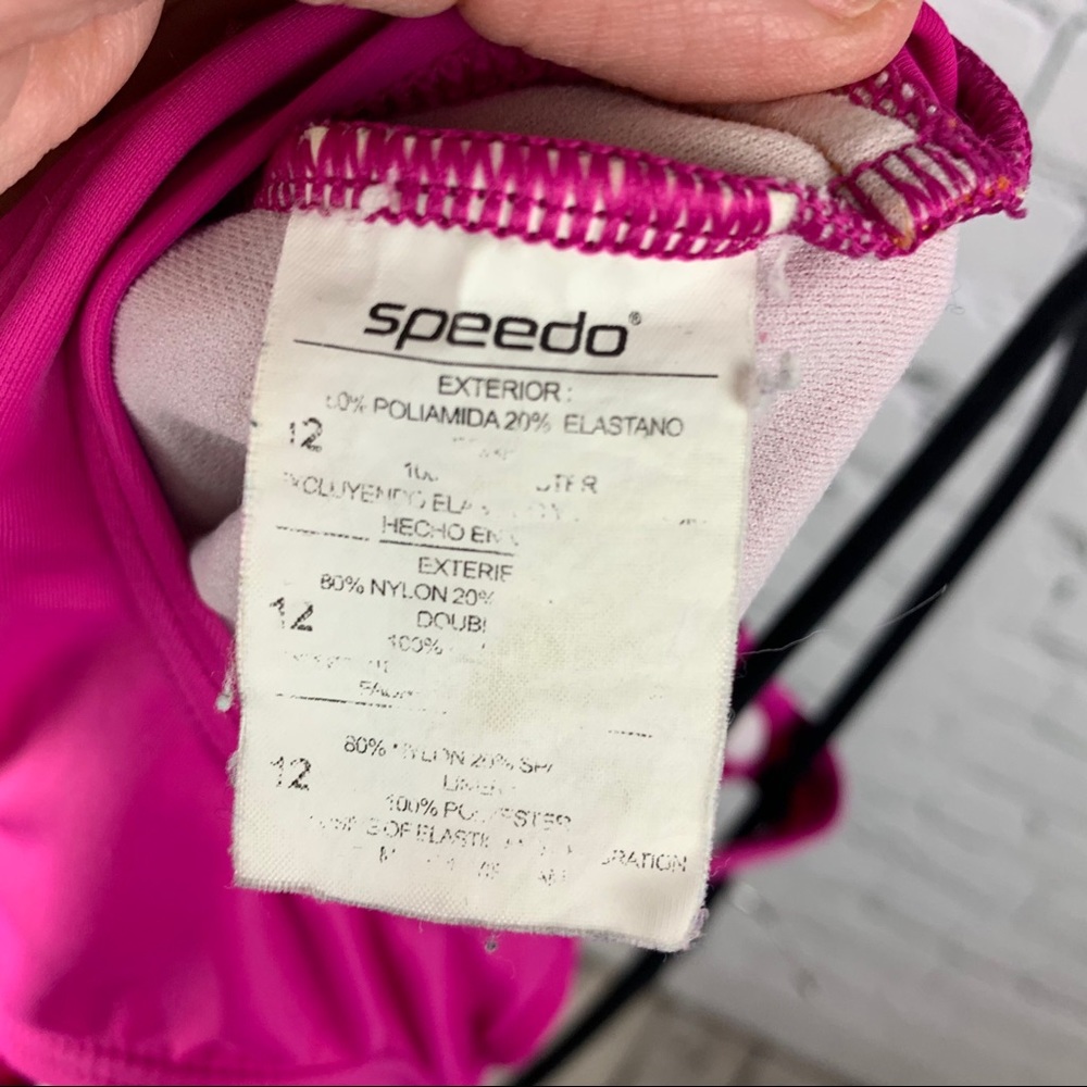 Speedo Swimsuit One Piece RacerBack Pink/Orange - Picture 5 of 7